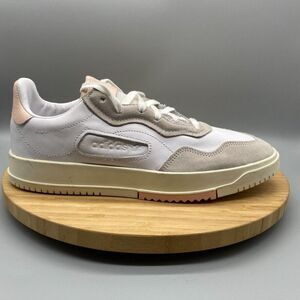 Adidas Shoes Womens Sz 10.5 White Pink Leather Tennis Sneakers Lace Low EE6040